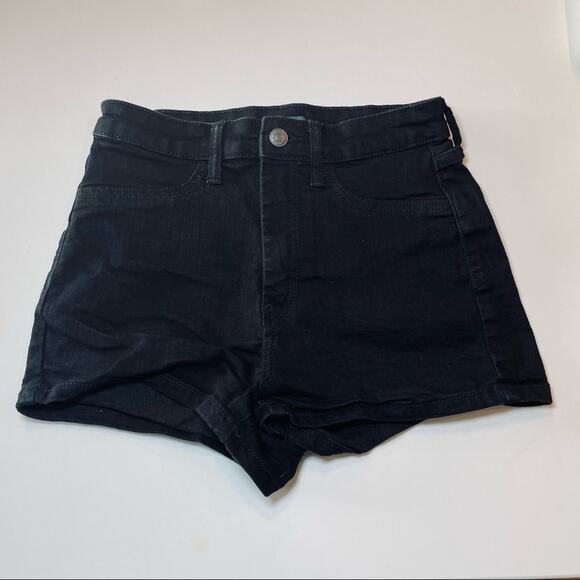 WILD FABLE 90S RETRO HIGH RISE DENIM JEAN SHORTS BLACK MEDIUM 6 / 28 - Picture 1 of 6